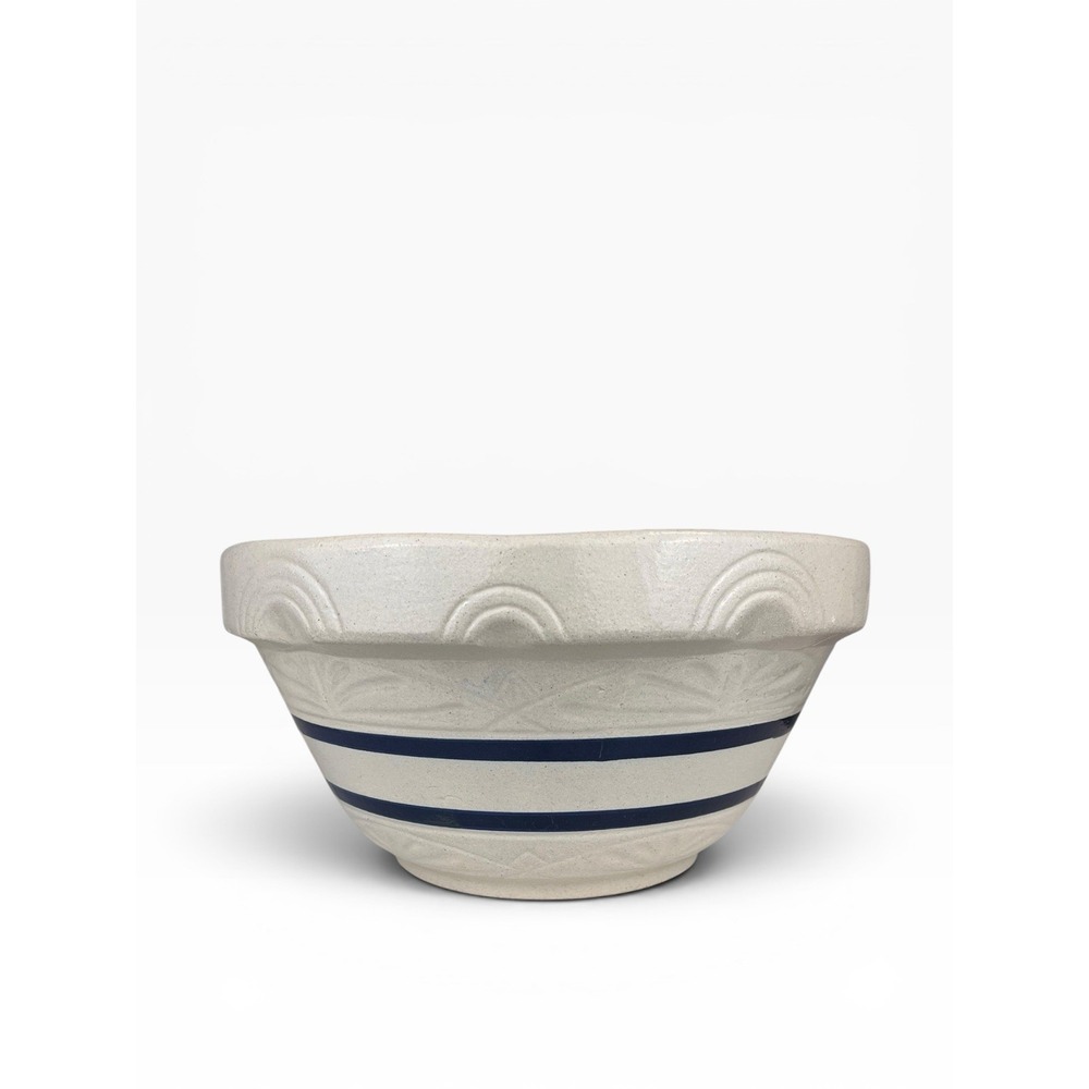Robinson Ransbottom Blue Stripe Mixing Bowl 14" 8Qt Williamsburg Large Farmhouse
